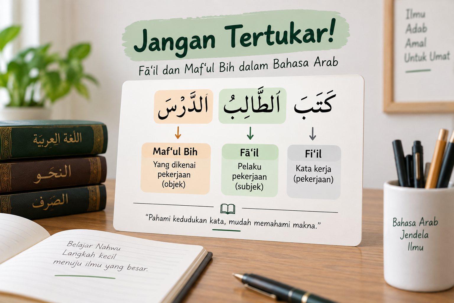 Jangan Tertukar! Cara Membedakan Fā‘il dan Maf‘ul Bih dalam Bahasa Arab