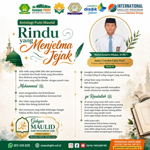 Rindu yang Menjelma Jejak”, Muhyi Suwarta Wijaya Raih Juara 1 Cipta Puisi Gebyar Maulid 1448 H