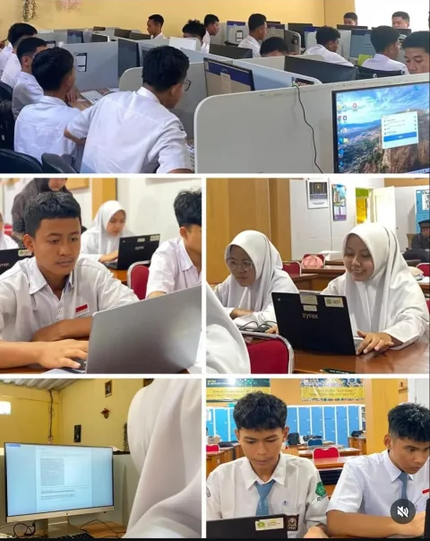 Santri SMA-MA Al-Muhajirin Pusat Laksanakan Simulasi Tes Kemampuan Akademik (TKA) 2026